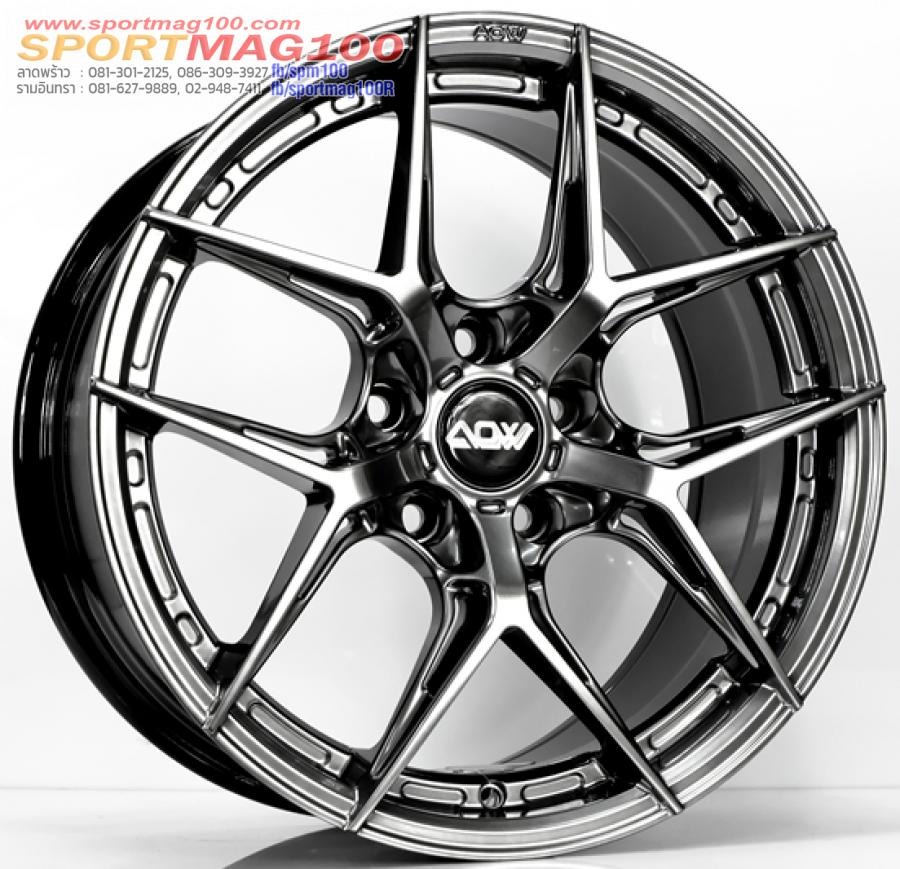 ล้อแม็ก AOW20 ขอบ 17 กว้าง 8.5นิ้ว 5รู112/114.3 Offset35 สีไฮเปอร์แบล็ค