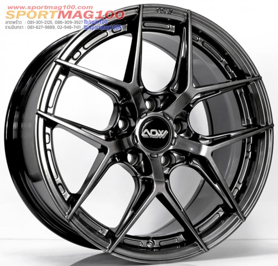 ล้อแม็ก AOW20 ขอบ 17 กว้าง 8.5นิ้ว 5รู114.3/112 Offset35 สีไฮเปอร์ดาร์ค