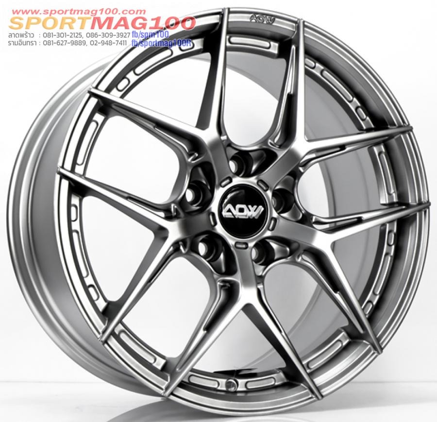 ล้อแม็ก AOW20 ขอบ 17 กว้าง 8.5นิ้ว 5รู114.3/112 Offset35 สีแพลทินั่มซิลเวอร์
