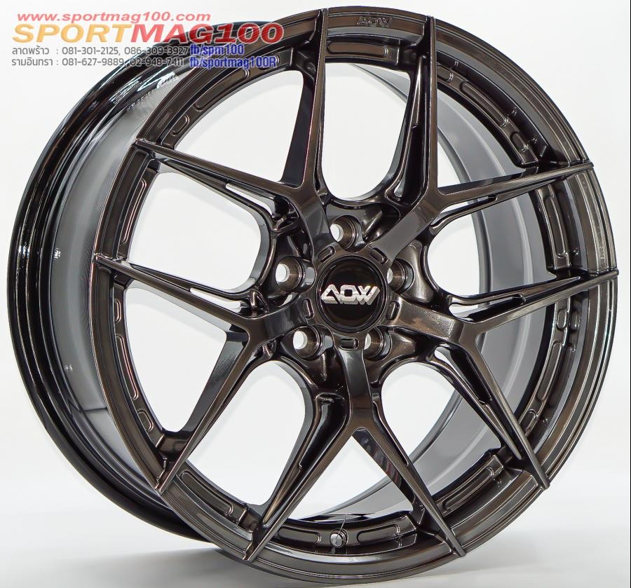ล้อแม็ก AOW20 ขอบ 17 กว้าง 8นิ้ว 5รู100 Offset35 สีไฮเปอร์ดาร์ค