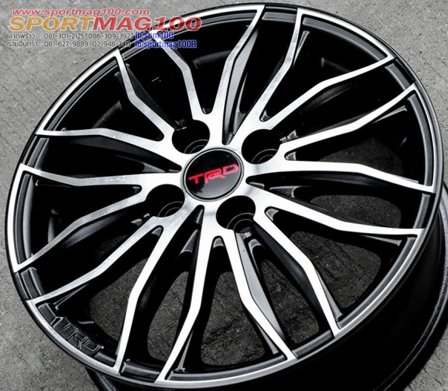 ล้อแม็กมือสองแท้ Toyota TRD ขอบ15 กว้าง 5.5นิ้ว 4รู100 Offset45 สีดำหน้าเงา