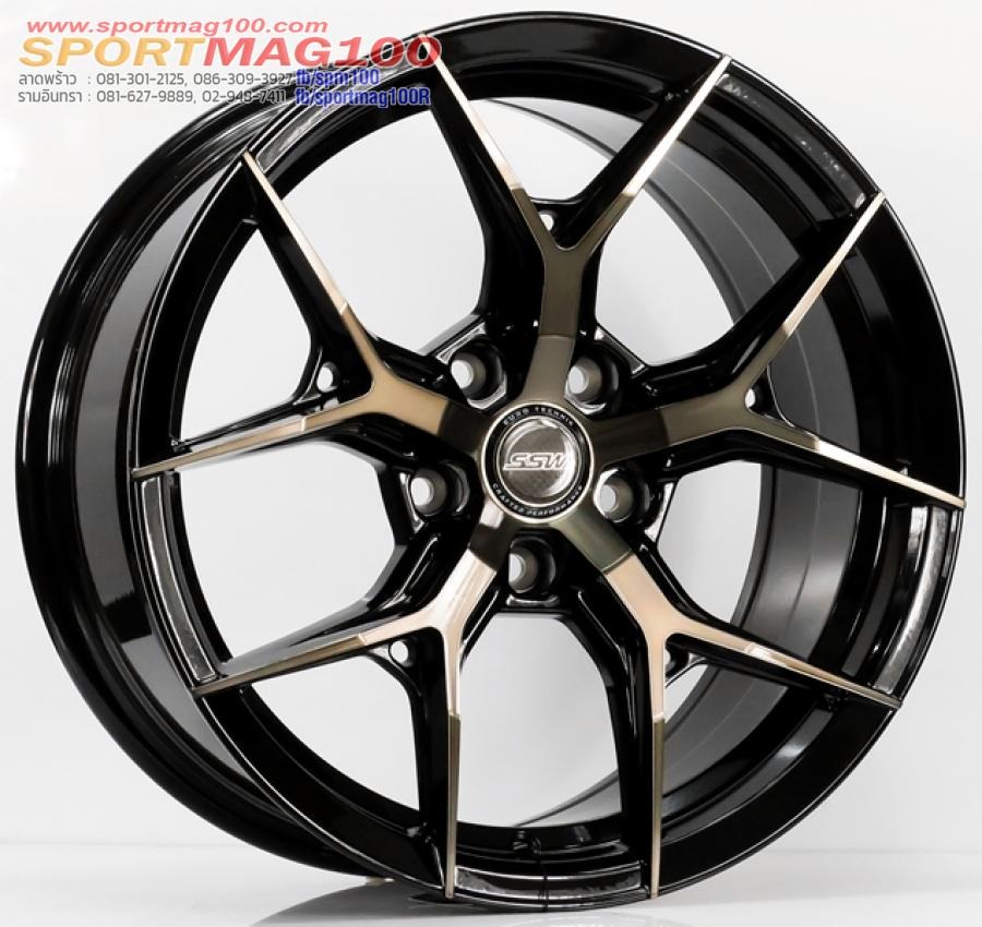 ล้อแม็ก SSW S385 5รู108 ET38 สีดำหน้าชา กว้าง8.5 ขอบ18นิ้ว