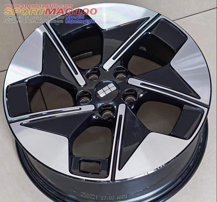 ล้อติดรถป้ายแดง Geely EX5 ขอบ 18นิ้ว 5รู114.3 สีดำหน้าเงา(รามอินทรา)(แยกขายได้)