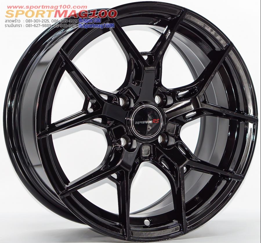 ล้อแม็ก Inferno AJL01 ขอบ 15นิ้ว กว้าง 7นิ้ว  4รู100 Offset35 ดำเงา