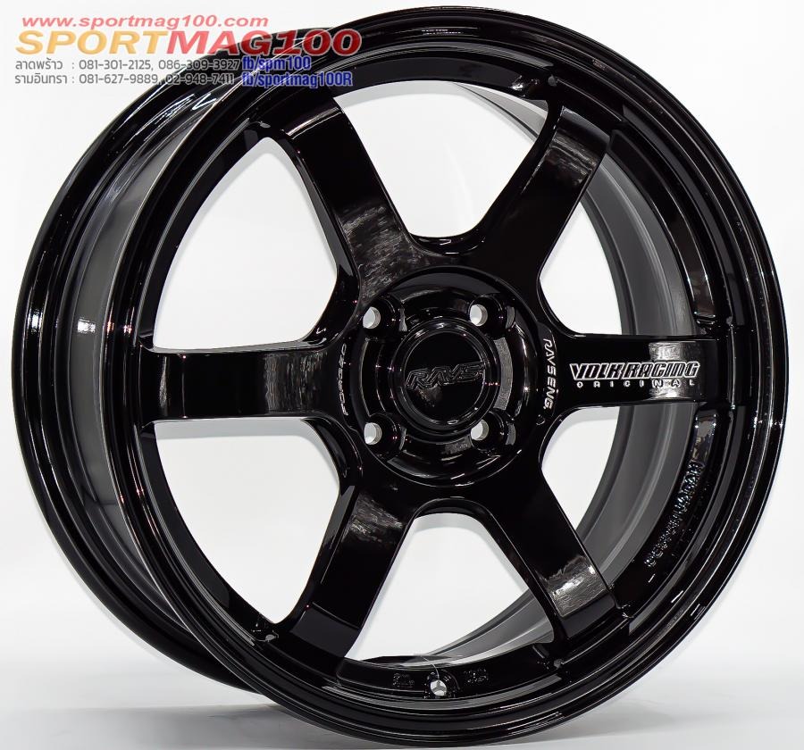 ล้อแม็ก AOW TE37 Sonic FlowForming ขอบ 15 กว้าง 7นิ้ว 4รู100 Offset35 สีดำเงา