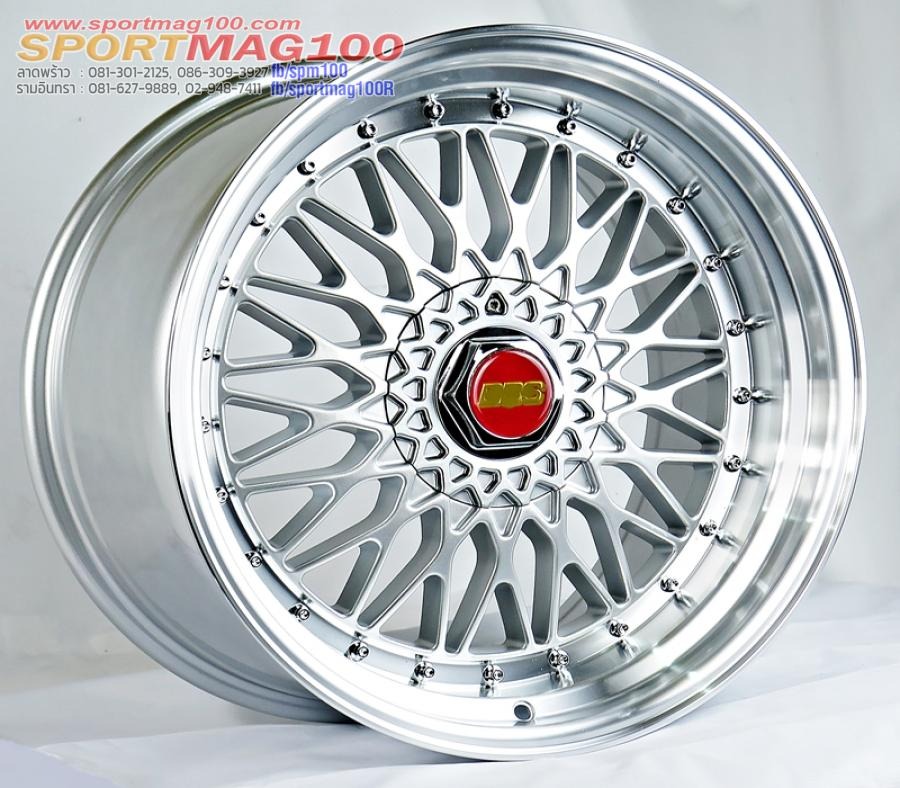 ล้อแม็ก BBS RS ขอบ 18 กว้าง 8.5นิ้ว 5รู100/114.3 Offset33 สีซิลเวอร์ขอบเงา