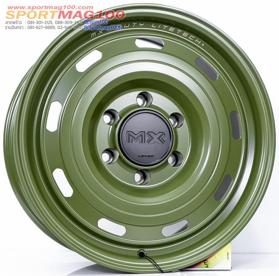 ล้อแม็ก Lenso MX DUTY LITETECH+ FlowForming ขอบ 17 กว้าง 8.5นิ้ว 6รู139.7 Offset20 สีArmyGreen