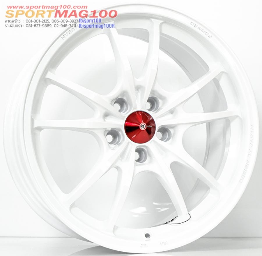 ล้อแม็ก INSPI MF MUGEN FlowForming ขอบ 18 กว้าง 8.5นิ้ว 5รู114.3/112 Offset35 สีขาว