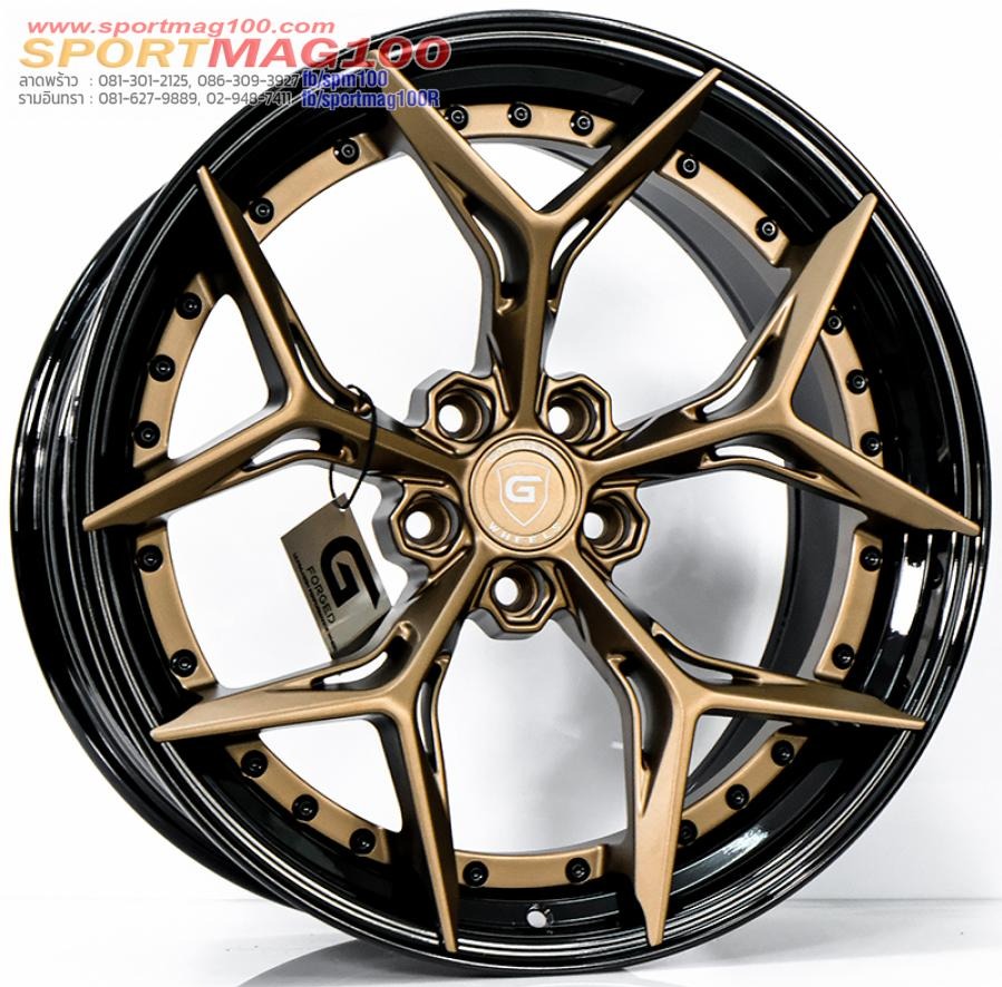 ล้อแม็ก G-Forged GF15 FlowForming ขอบ 20 กว้าง F8.5 R10นิ้ว 5รู112/114.3 Offset32-40 สีทองแดงขอบดำเงา