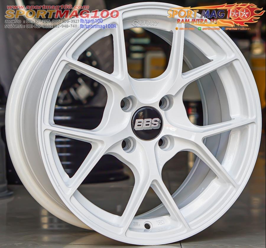 ล้อมือสอง Graxy CIR ขอบ15นิ้ว กว้าง6.5นิ้ว 4รู100 Offset35 สีขาว (รามอินทรา)