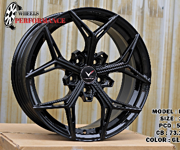 ล้อแม็ก WP FF074 5รู114/112 ET35 สีดำด้าน กว้าง7.5 ขอบ17นิ้ว 