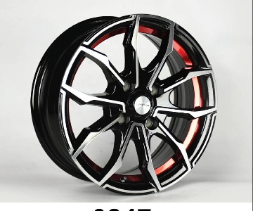 ล้อแม็ก Inferno 847 4รู100 ดำหน้าเงาคัตแดง กว้าง7 ขอบ16นิ้ว